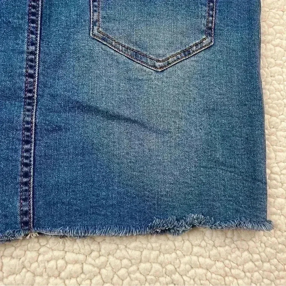 Black Label High Waisted Distressed Faded Mini Stretch Jean Skirt Size L - Picture 8 of 15